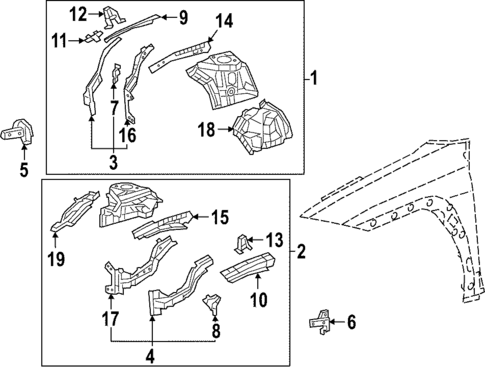 Structural Components & Rails for 2019 Lexus UX250h #1