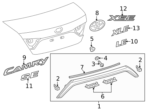 Exterior Trim - Trunk for 2016 Toyota Camry #0
