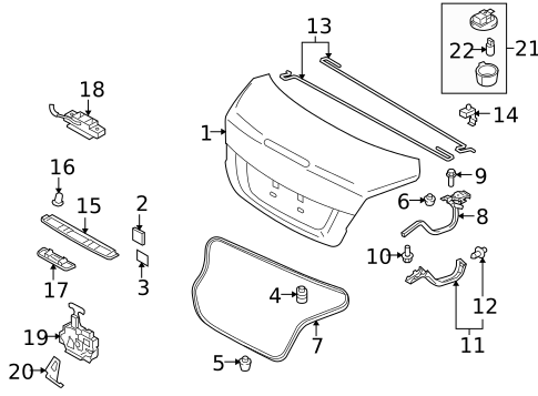 Trunk for 2011 Suzuki Kizashi #1