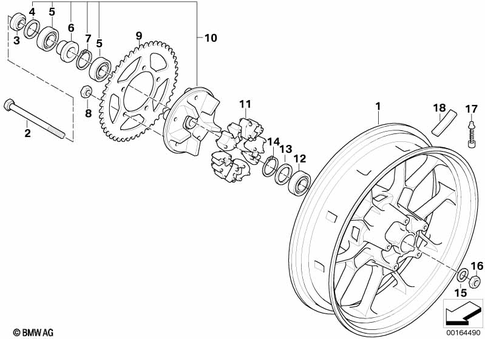 Wheels with Bearings for 2008 BMW-Motorrad G 650 Xmoto #0