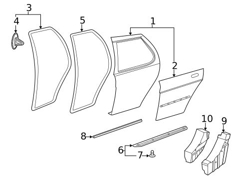 Door & Components for 2007 Saab 9-5 #0