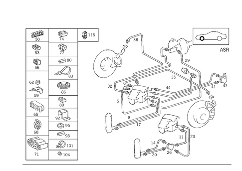 Brake Lines Used for Acceleration Skid Control (Asr) for 1992 Mercedes-Benz 500SL #2