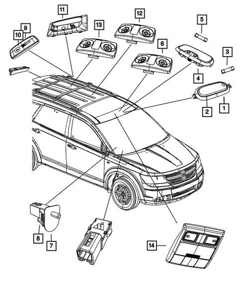 Lamps-Interior and Exterior for 2015 Dodge Journey #2