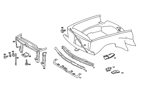 Front Stiffening and Radiator Support for 1988 Mercedes-Benz 560SL #1