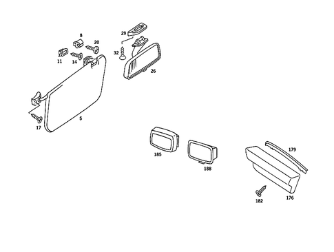 Roof Attachment Parts, Door Edge Guard Sections, Panelling for 1985 Mercedes-Benz 380SL #0