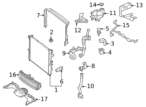 Radiator & Components for 2021 Mercedes-Benz AMG GT 63 S #1