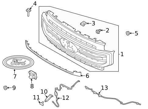 Grille & Components for 2022 Ford F-350 Super Duty #1