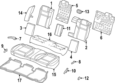 Rear Seat Components for 2019 Dodge Charger #1