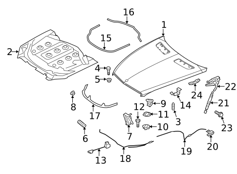 Hood & Components for 2010 Mercedes-Benz CL550 #0