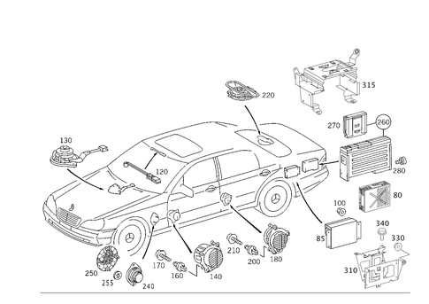 Radio Set, Remote Control, Amplifier, CD-Player, Loudspeaker for 2002 Mercedes-Benz S 55 AMG® #0