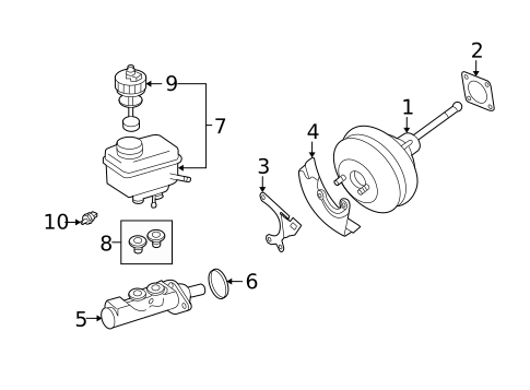 Master Cylinder - Components On Dash Panel for 2003 Volkswagen Beetle #0