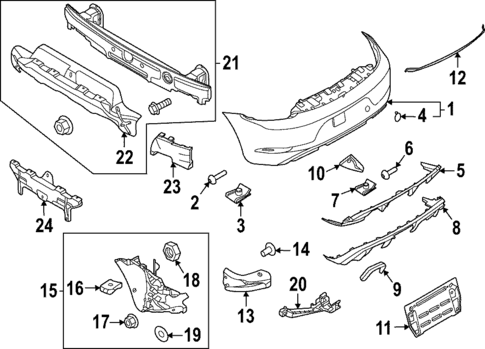 Bumper & Components - Rear for 2022 Porsche 718 Cayman #0