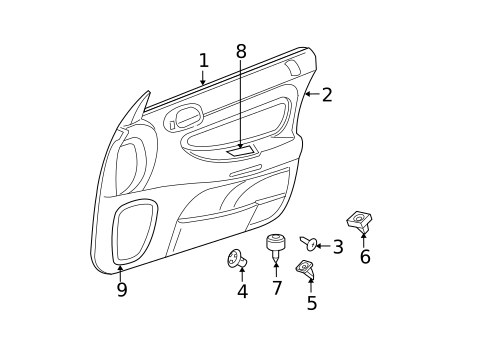 Interior Trim - Front Door for 2003 Chrysler Sebring #0