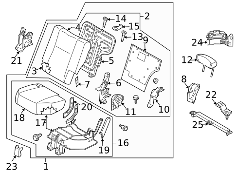 Rear Seat Components for 2007 Nissan Murano #1