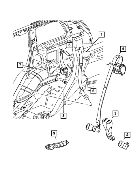 Seat Belts - Front and Rear for 2007 Jeep Grand Cherokee #1