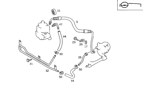 Steering Gear, Range of Lines for 1991 Mercedes-Benz 560SEL #0