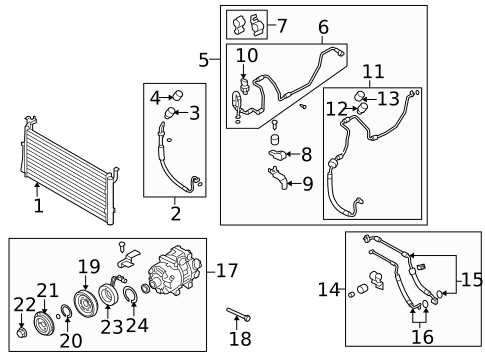 Condenser, Compressor & Lines for 2007 Kia Amanti #1