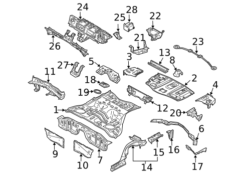 Rear Floor & Rails for 2005 Nissan 350Z #1