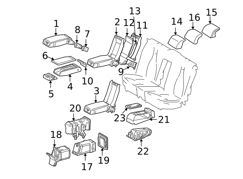Rear Seat Components for 2002 Mercedes-Benz S 430 #2