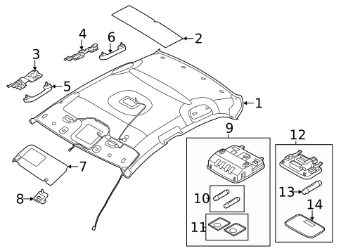 Interior Trim - Roof for 2012 Hyundai Elantra #0