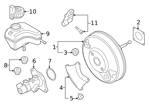 Master Cylinder - Components On Dash Panel for 2015 Volkswagen CC #0