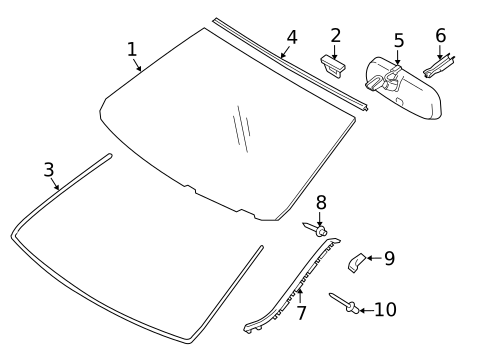Glass - Windshield for 2011 Lexus IS F #0