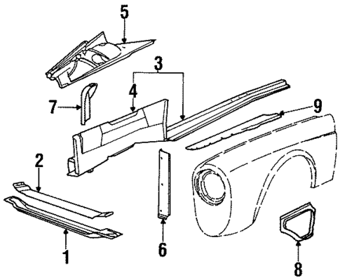 Structural Components & Rails for 1987 Jaguar XJ6 #0