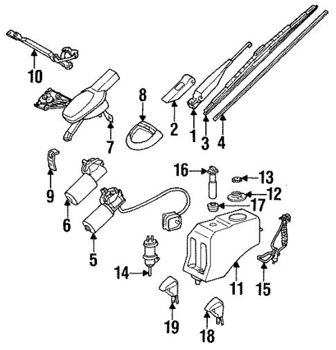 Wiper & Washer Components for 1992 Mercedes-Benz 300TE #0