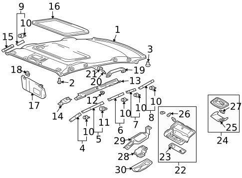 Interior Trim - Roof for 2006 Mitsubishi Lancer #0