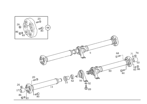 Propeller Shaft for 1994 Mercedes-Benz E420 #1