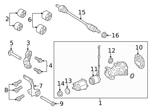 Axle & Differential for 2013 Ford Flex #1