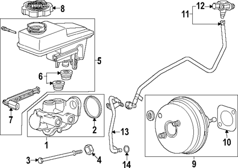 Master Cylinder - Components On Dash Panel for 2020 Chevrolet Blazer #0