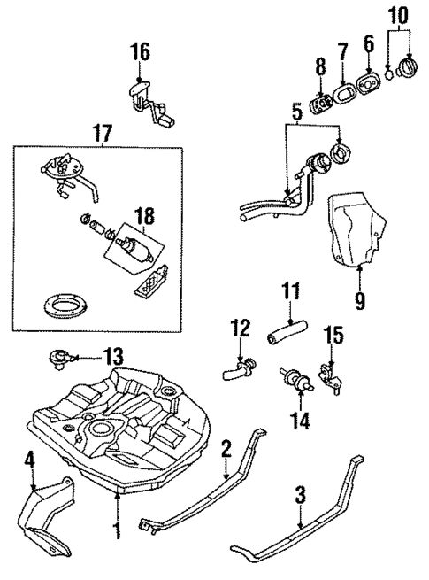 Fuel System Components for 1997 Mazda Protege #0