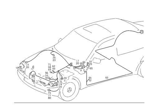 Cable Harness for Air Conditioner and Headlamp Cleaning System for 1998 Mercedes-Benz C280 #0