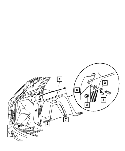 Panels-Moldings-Scuff Plates, Pillar, Cowl, 1/4 Panel Trim and Cargo Covers for 2008 Chrysler Pacifica #2