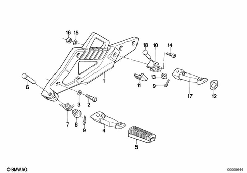 Footrests for 1988 BMW-Motorrad K 75 C #0