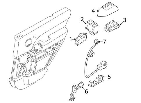 Interior Trim - Rear Door for 2022 Land Rover Range Rover Sport #1