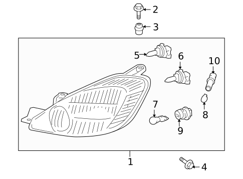 Headlamp Components for 2005 Toyota Sienna #1