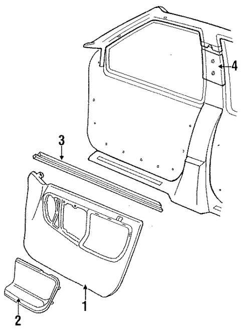 Interior Trim - Front Door for 1991 Ford Taurus #0