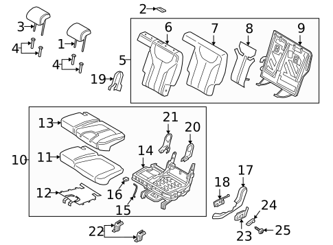 Passenger Seat Components for 2022 Hyundai Santa Fe #1