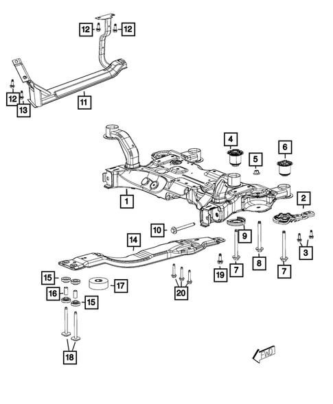 Front Suspension, Strut and Cradle for 2019 Dodge Journey #1