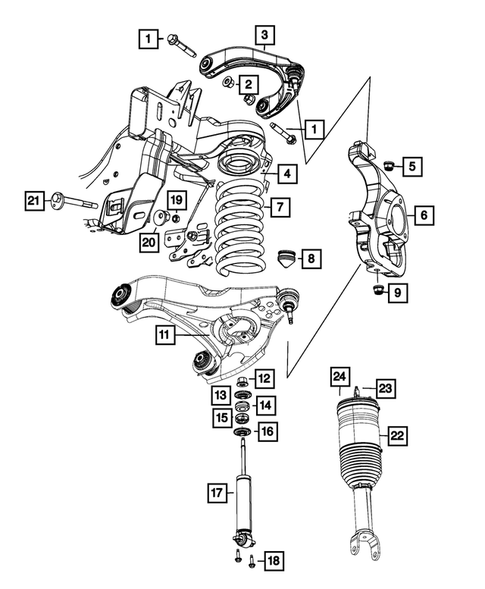 Front Suspension, Strut and Cradle for 2014 Ram 1500 #0