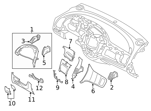 Instrument Panel Components for 2017 Kia Forte5 #0