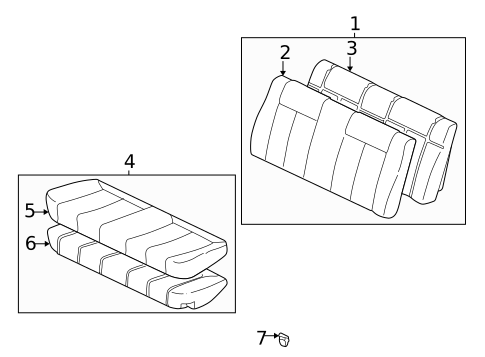 Rear Seat Components for 2003 Toyota Solara #1