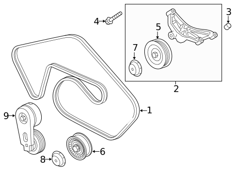 Belts & Pulleys for 2019 Land Rover Discovery #0