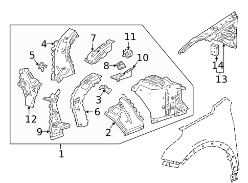 Structural Components & Rails for 2022 Cadillac XT4 #0