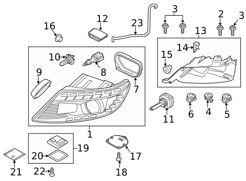 Headlamp Components for 2013 Audi Q7 #0