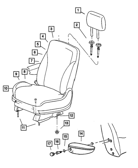 Front Seats and Attaching Parts for 2007 Chrysler Pacifica #1