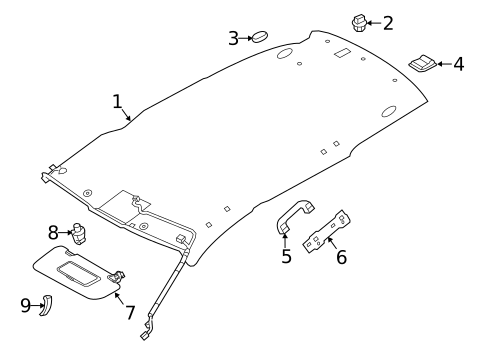 Interior Trim - Roof for 2019 Nissan LEAF #1
