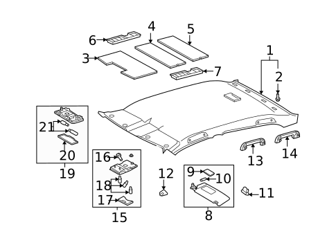 Interior Trim - Roof for 2006 Toyota Avalon #1